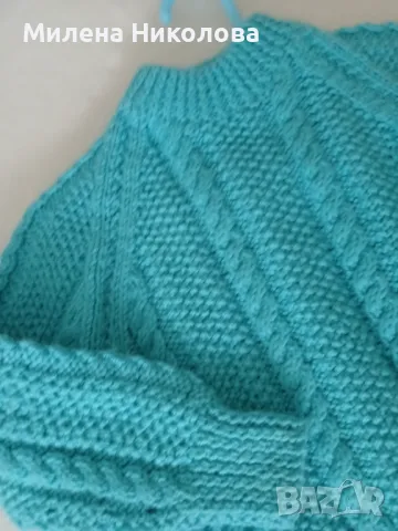 Ръчно плетено пуловерче 1-2г, снимка 3 - Бебешки блузки - 48267780