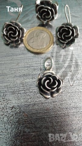 Сребърен комплект -рози, снимка 6 - Бижутерийни комплекти - 26127748