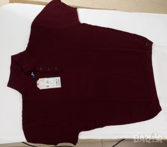 Мъжка блуза с памук в цвят бордо Jimmy Sanders - 3XL, снимка 5 - Блузи - 43084774