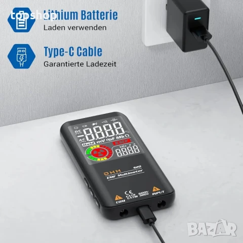 Цифров мултиметър / мултицет DHH Измерва напрежение, съпротивление, непрекъснатост, диод, капацитет, снимка 3 - Гедорета - 50542359