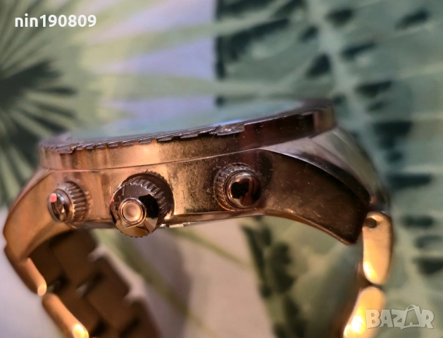 Часовник Breeze Chronograph в Цвят Розово Злато с Тюркоазен Циферблат, снимка 4 - Мъжки - 52006410