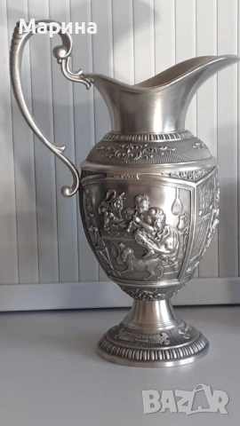 Комплект за вино "Рембрант" от калай Antik*Vintage #1171 , снимка 2 - Антикварни и старинни предмети - 53096113