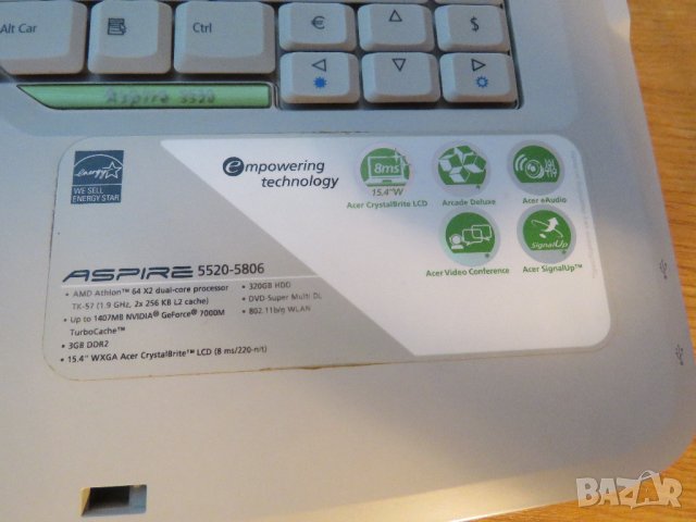 Продавам лаптоп за части  ACER Aspire 5520 външно много запазен за части , снимка 5 - Части за лаптопи - 33314270