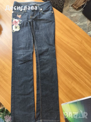 Дънки Philipp Plein с бродерия, снимка 8 - Дънки - 50628489