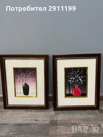 Картина с цветя, комплект от две, снимка 11 - Картини - 49921137