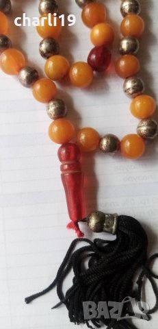 броеница сребро и кехлибар, снимка 11 - Антикварни и старинни предмети - 32398054