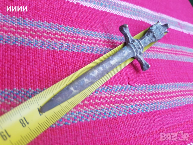 Бронзова ритуална кама , снимка 4 - Антикварни и старинни предмети - 53432265