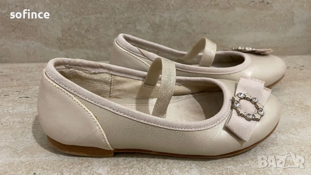 Златни пантофки с панделка и кристали за момиче Майорал/Mayoral  в златисто , снимка 3 - Детски пантофи - 53081999