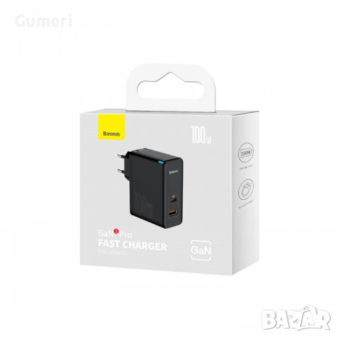 Baseus GaN 5 Pro Charger 100W  - Зарядно за лаптопи, смартфони и таблети, снимка 1 - Оригинални зарядни - 39029338