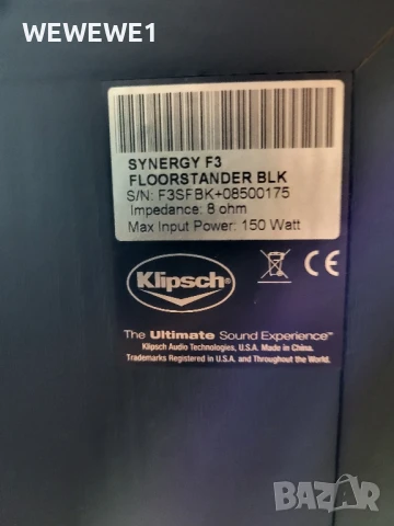 KLIPSCH SYNERGY F3 , снимка 3 - Тонколони - 50561715