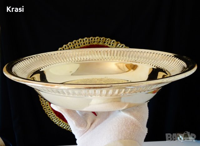 Посребрена бронзова фруктиера,салатиера WMF. , снимка 7 - Антикварни и старинни предмети - 38638525