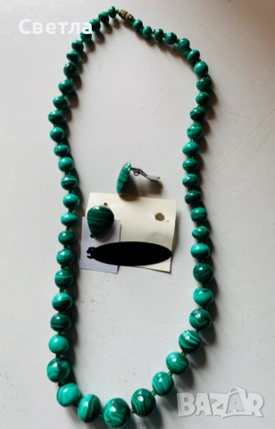 Бижута-колие слонова кост;комплекти от истински балтийски кехлибар,от Малахит и Хематитови-Магнитни, снимка 3 - Бижутерийни комплекти - 53164574