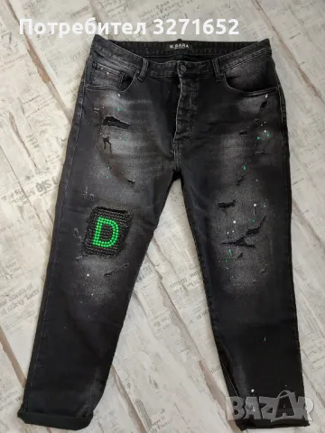 Дънки ХХЛ с зелено, снимка 3 - Дънки - 47988170