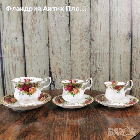 Единична чаша с чинийка, Royal Albert Old County Roses, М, снимка 1 - Чаши - 38122701