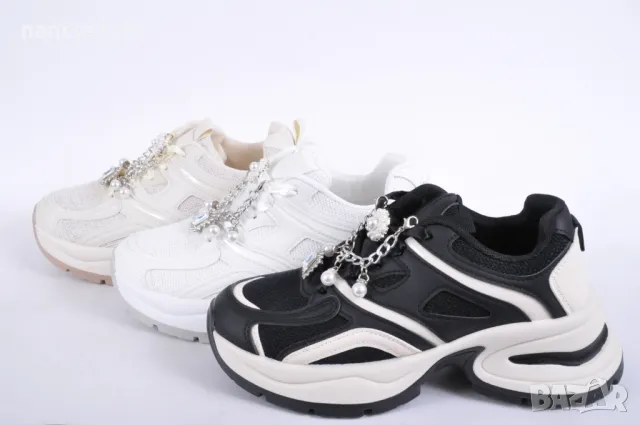 NEW! Дамски маратонки с перли - Три цвята, снимка 1