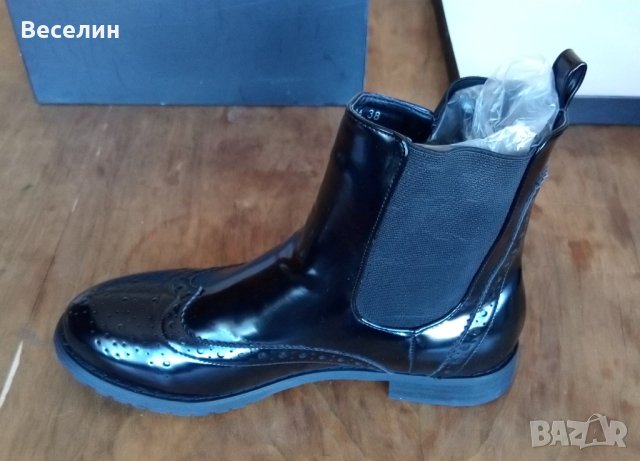 Чисто Нови Черни Дамски Боти Женски Зимни Обувки Ботуши Мода, снимка 5 - Дамски боти - 43411910