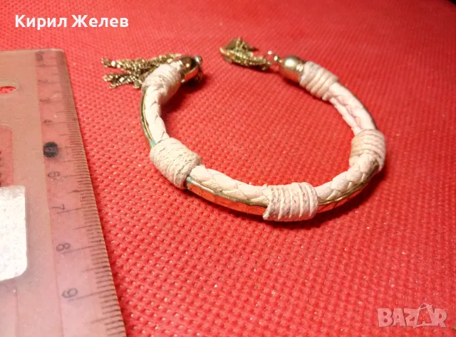 ЗЛАТИСТА ХЕНД - МЕЙД ГРИВНА МЕТАЛ и ЕКО КОЖА Тип ТОРКВА 47445, снимка 4 - Гривни - 47298520