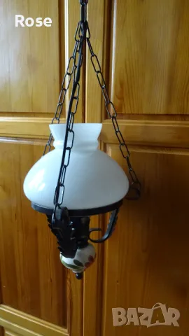 Полилеи, декорация в стил Рустик, метал и порцеланова част., снимка 3 - Полилеи - 48311461