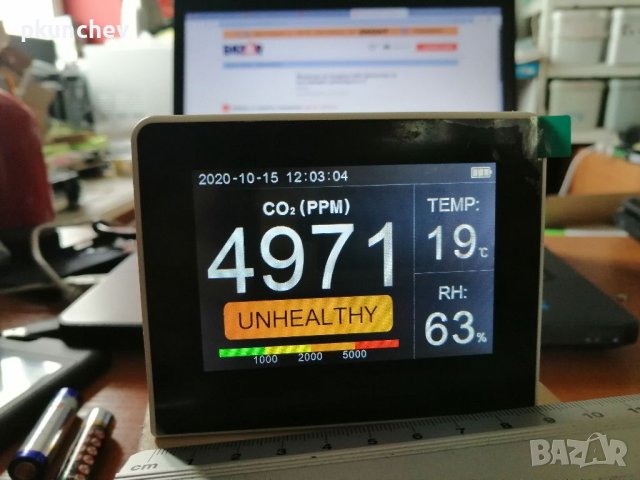 Детектор за въздух 3-в-1 CO2,температура и влажност, снимка 13 - Друга електроника - 40705153