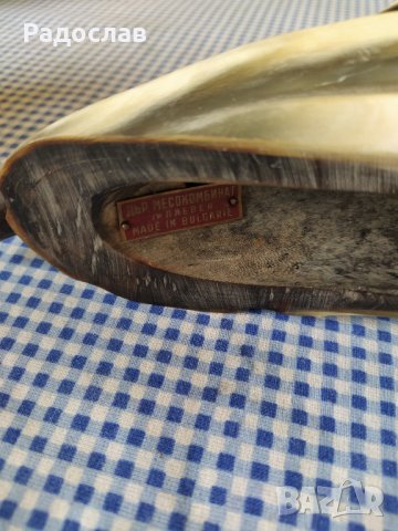 стар сувенир от естествен рог, снимка 3 - Ръчно изработени сувенири - 32464754