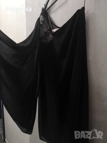 Черна Рокля официална с един ръкав, L, снимка 6 - Рокли - 43088472