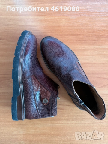 Мъжки кожени боти – кафяви, номер 41