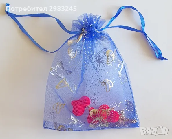 Колие с 3 сърца червено кадифе , снимка 2 - Колиета, медальони, синджири - 47962808