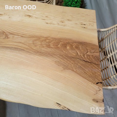 Трапезна маса, маса за хранене от масивно дърво Ясен с жив ръб, снимка 4 - Маси - 43091236