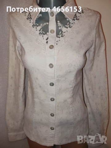 Дамска Бяла Официална БЛУЗА LUCY, снимка 4 - Блузи с дълъг ръкав и пуловери - 53448663