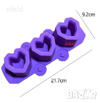 3 бр сърце кашпи кашпа калъп свещ саксия чаша шоколад глина силиконов молд форма калъп, снимка 3 - Форми - 36887639