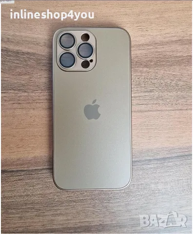 Матов Стъклен Кейс за Apple iPhone 16 Pro / Max - Различни цветове, снимка 7 - Калъфи, кейсове - 48852380