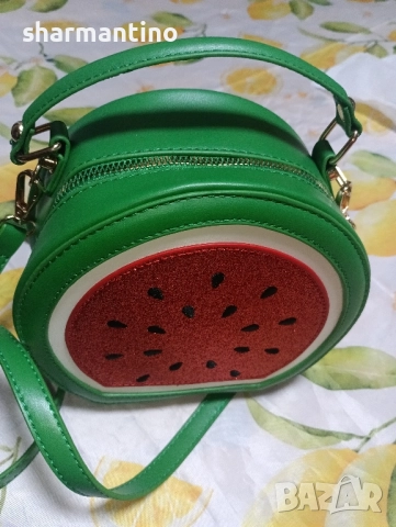 Кожена малка чанта диня - 44 лв, снимка 8 - Чанти - 51620282