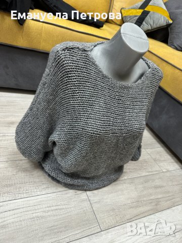 Дамски пуловер / топъл / сив 
