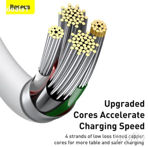 Baseus CALYS-A02 Кабел за зареждане Lightning 2.4A 1M, снимка 9 - Аксесоари за Apple - 49738380
