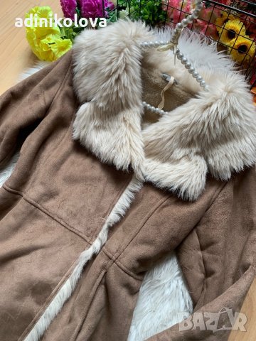 Късо велурено палто M&S, снимка 2 - Палта, манта - 40647530