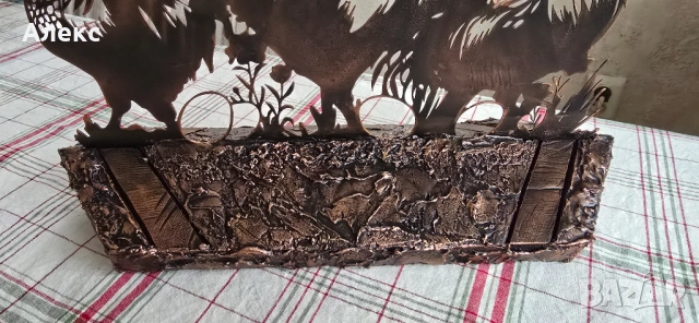 Великденска рустик декорация, ръчно изработена! Метал, дърво., снимка 4 - Градински мебели, декорация  - 53500404