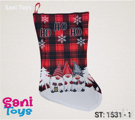 Коледен чорап 42 см, снимка 1 - Декорация за дома - 43184428