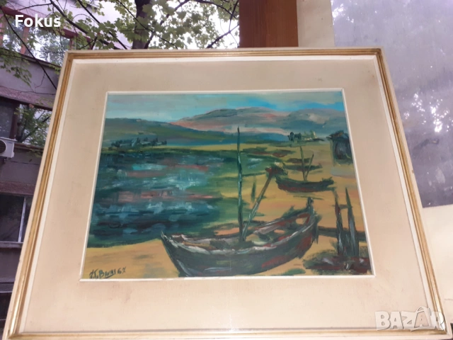 КАРТИНА МАСЛО НА ПЛАТНО ПОДПИС РАМКА, снимка 2 - Антикварни и старинни предмети - 53517199