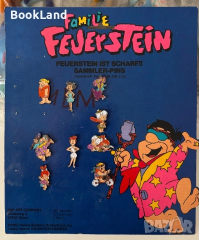 Винтидж колекционерски значки на семейство Флинтстоун от 1992 г