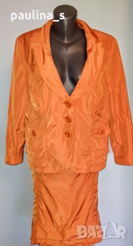 Betty Barclay / Дизайнерски костюм за повод в цвят Портокал / голям размер , снимка 2 - Костюми - 28259995