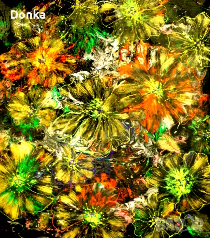 Акрилов абстракционизъм, ОРИГИНАЛ, 45х45 см на подрамка