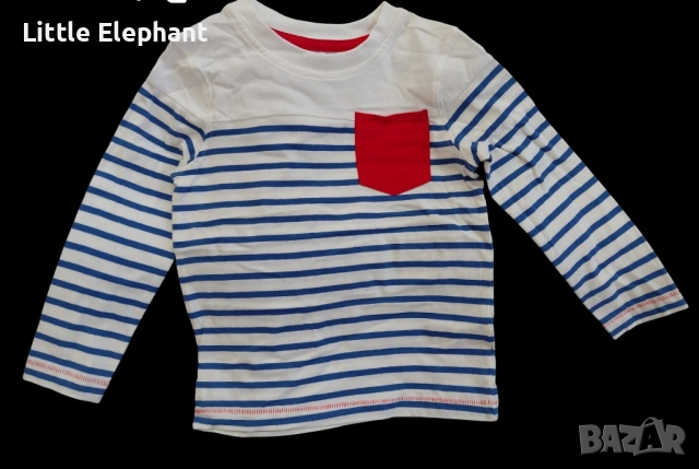 Блузка с дълъг ръкав за 2-3 год момченце "Summer vibes",джобче,Англия/нова