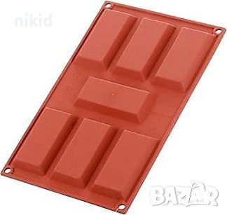 7 скосени правоъгълни правоъгълник плочи плочки кюлче  силиконов молд форма калъп шоколад гипс сапун