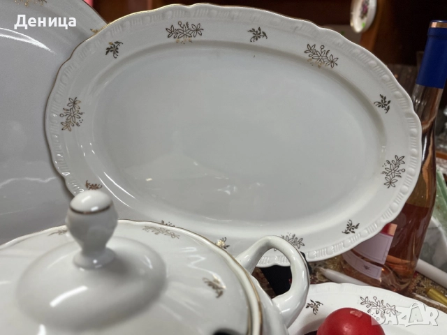 MSB Czechoslovakia 1935-1945 Класиката е винаги на мода⚜️ Бяло и злато с елегантен релеф⚜️ , снимка 5 - Сервизи - 52832483