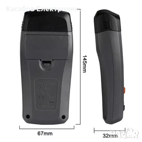 Универсален влагомер за дърво точен тестер влагомер + батерия, снимка 2 - Измервателни инструменти - 48949191