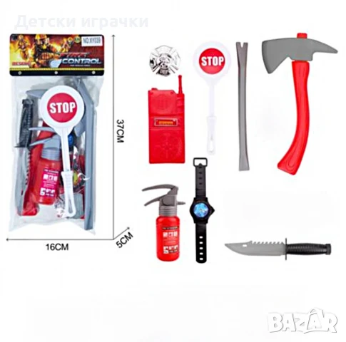 Детски комплект Пожарникар с палка и аксесоари 