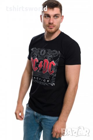 Нова мъжка тениска с дигитален печат на музикалната група AC/DC - Black Ice, снимка 5 - Тениски - 28337446
