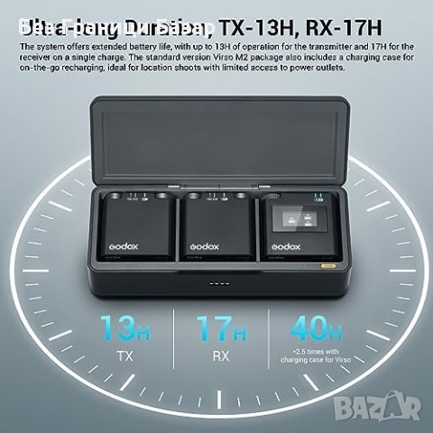 Нов GODOX Virso M2 Лаважен Микрофон с Шумоподтискане за видео влог, снимка 4 - Микрофони - 43064492