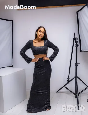 Черен дамски комплект (наличен и в бяло)