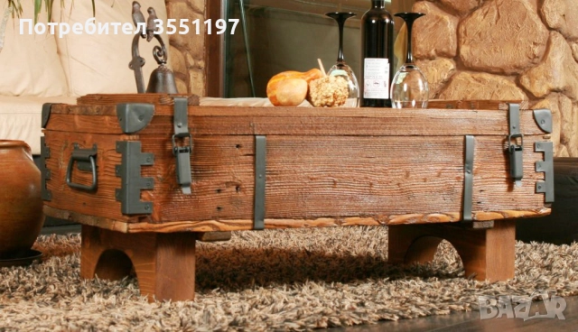 Холна маса от сандък с място за багаж, снимка 5 - Маси - 52961258